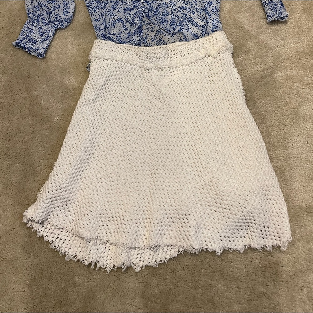 IRO white asymmetrical mini skirt